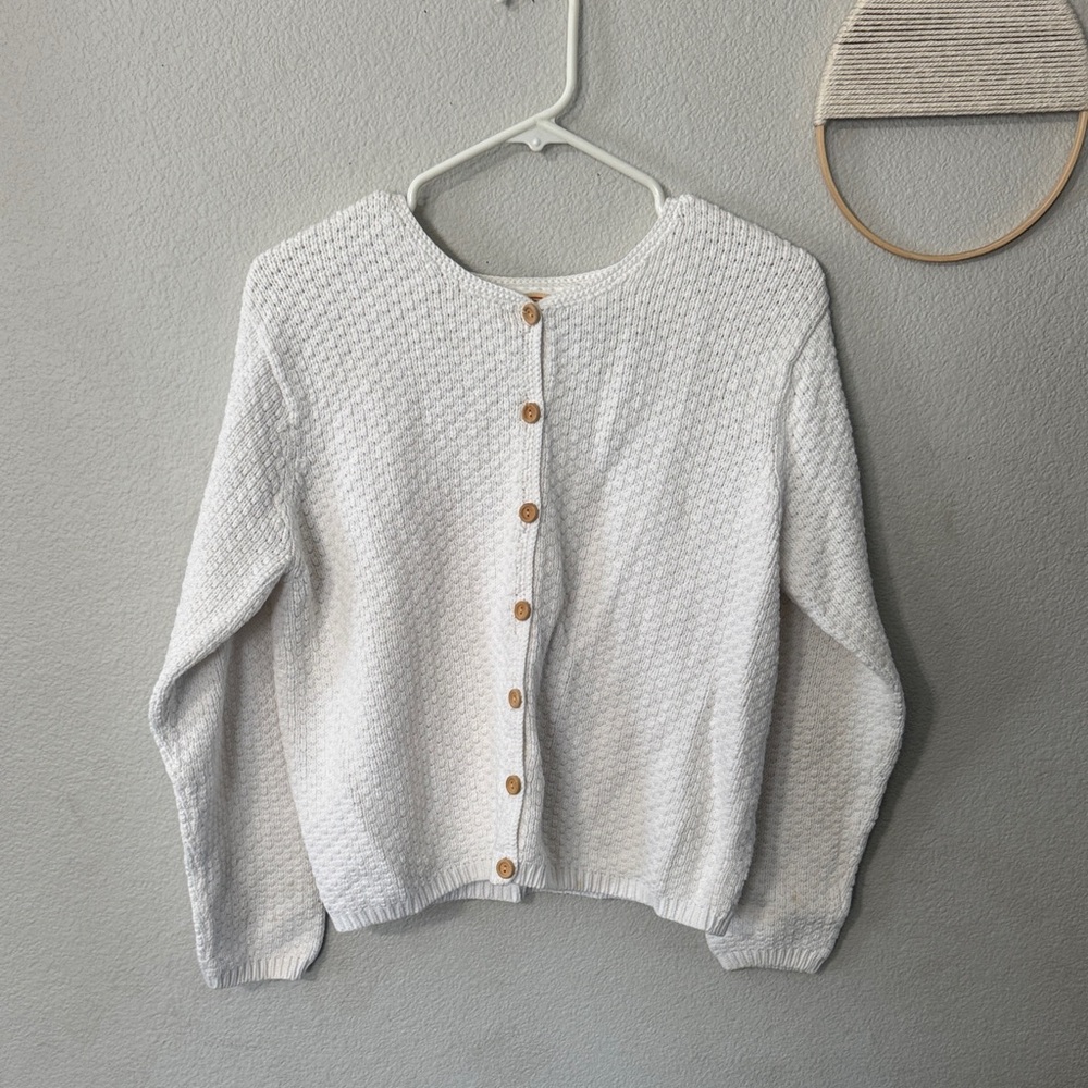 Talbots Cream Button-Up Cardigan